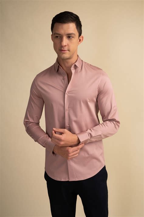 Dusty Rose Stretch Satin Shirt – Kaapus