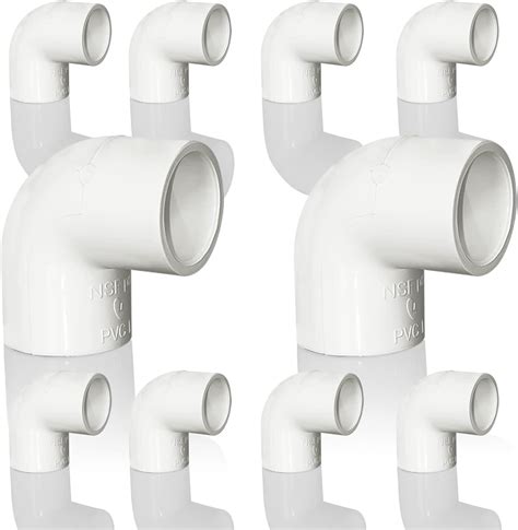 Buy Pack of 10 1/2inch PVC 90 Degree Elbow, 2 Way Right Angle PVC Pipe ...