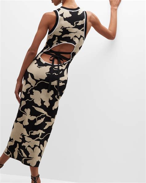 Tanya Taylor Nadine Sleeveless Lace-Up Back Midi Knit Dress | Neiman Marcus