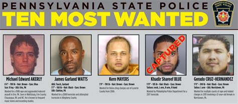 Pennsylvania Top 10 Most Wanted at Willie Shelley blog