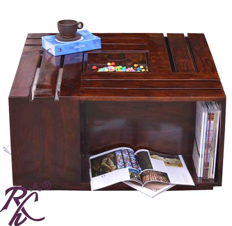 Solid Wood Crate Design Coffee Table - RAJ HANDICRAFT