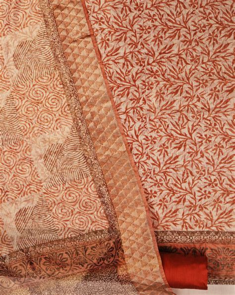 Kota Silk Hand Block Printed Suit with Kota Silk Zari Dupatta – Lavanya ...