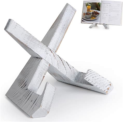 Amazon.com: EFFORTICH Cookbook Stand, Wooden Recipe Book Holder, Cook ...