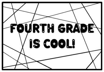 FOURTH GRADE IS COOL! Fourth Grade Summer Fun Packet, 1st Day of School ...