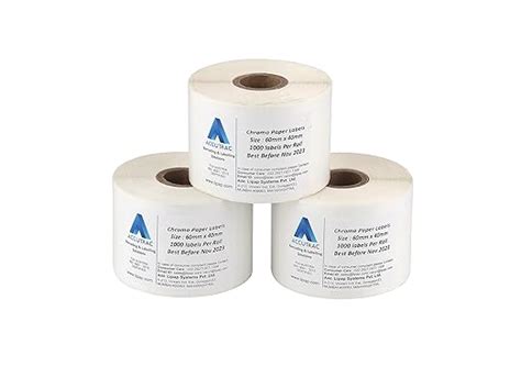 ACCUTRAC 60mm X 40mm Barcode Chromo Paper Labels Stickers (Pack of 3 ...