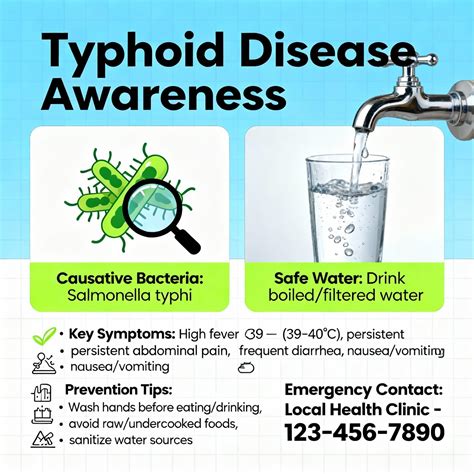 prepare a disease awareness poster for typhoid - Brainly.in