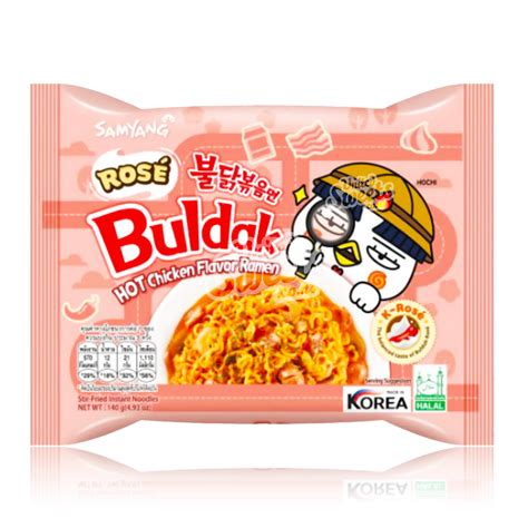 Buldak (Samyang) Ramen Noodles Hot Chicken Rose 140g – United Sweets