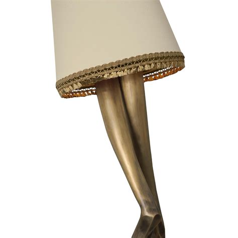 Contemporary Monroe Floor Lamp Aged Brass Cast, Lampshade with Tassel ...