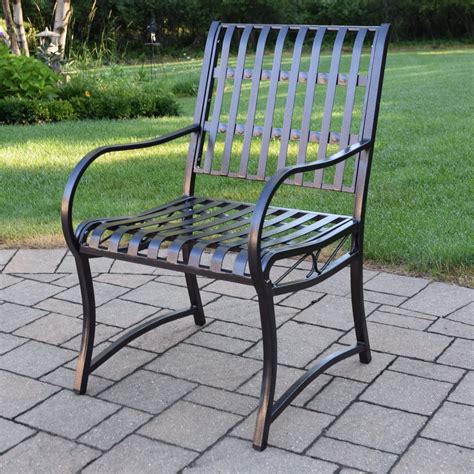 Oakland Living Noble Wrought Iron Patio Arm Chair - Walmart.com