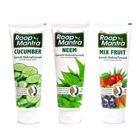 Roop Mantra Face Wash Combo (Cucumber Face Wash + Neem Face Wash + Mix ...