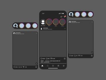 Instagram mockup smartphone display with stories and posts | Premium Vector