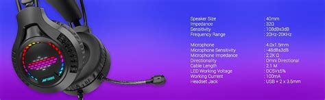 Ant Esports H650 HD RGB LED Wired Gaming On Ear Headset for PC/ PS5 ...