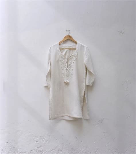 Buy Designer White Lace Top | Khara Kapas