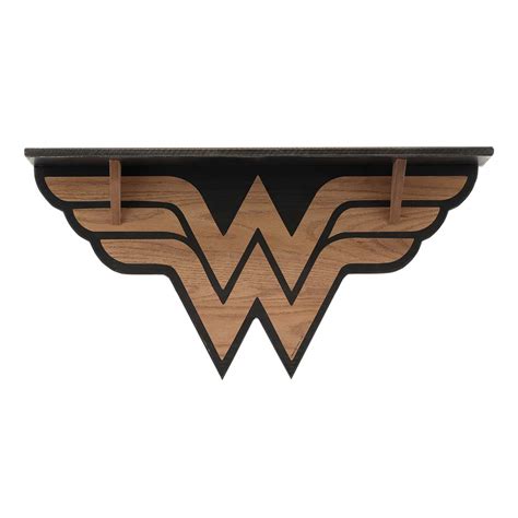 Buy Open Road Brands DC Comics Wonder Women Brown and Black Wood Shelf ...