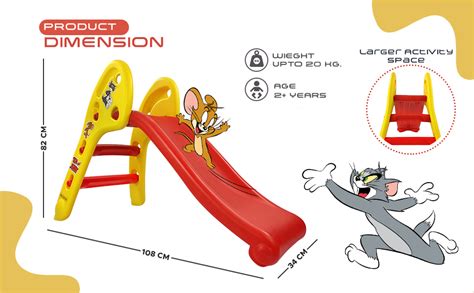 NHR Tom & Jerry Garden Slide for Kids, First Slide Foldable Beginners ...