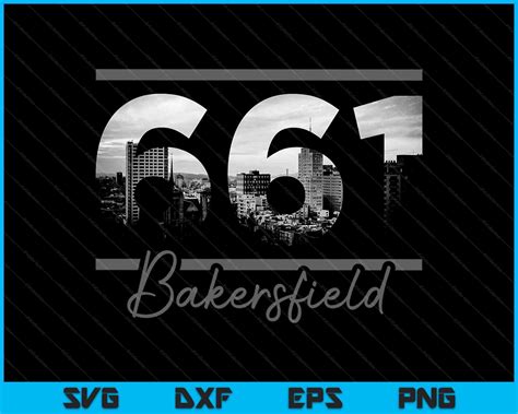 Bakersfield 661 Area Code Skyline California Vintage SVG PNG Files ...