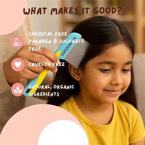 Coco Crush 100% Natural Lice Cream Wash & Handle Comb | Removes Lice ...
