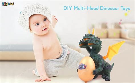 Toyshine DIY Multi-Head Dinosaur Toys for 3+ Year Old, Movable Electric ...