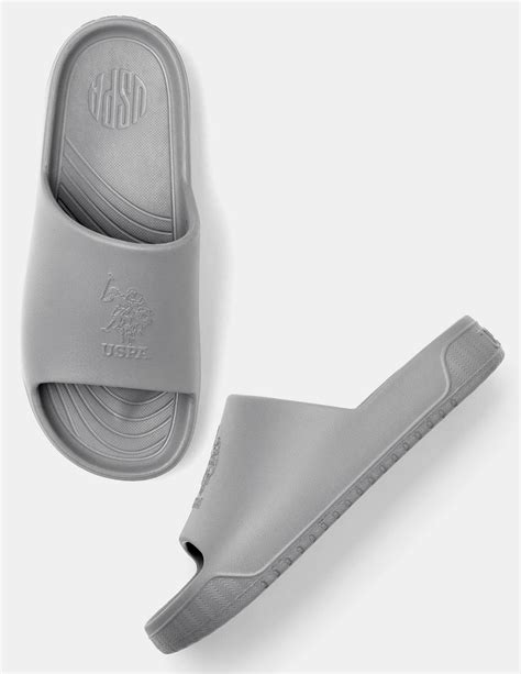 Buy Men Men Palmer Open Toe Slippers Grey|U.S. Polo Assn. India