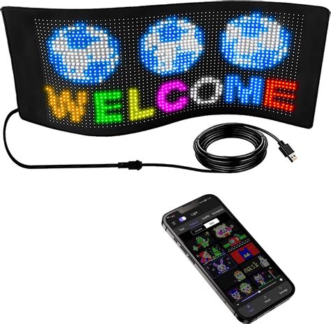 WYHBXD LED Car Sign, Flexible Scrolling Led Sign, 5V Bluetooth App ...
