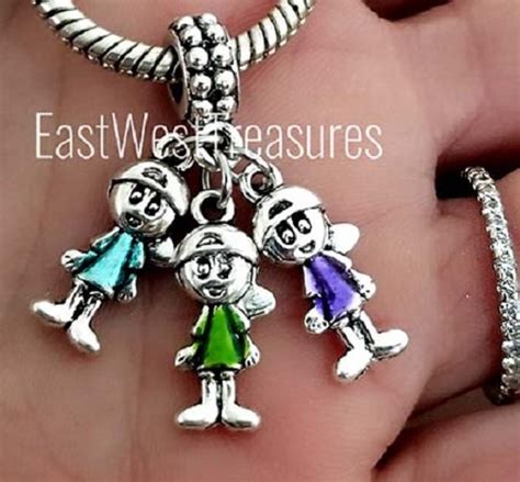 Mother of 3 Sons Charm Mom and 3 Boys Charm for Pandora - Etsy India