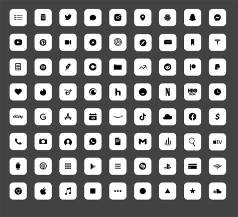 Minimalistic Ios Icon Pack 90 Four Colourways Black, White, Cream ...