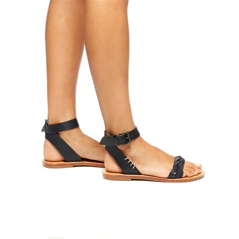 Black Ankle Strap Sandals - CraftySandals.com