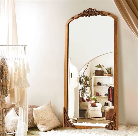 Neutypechic Huge Wall Body Long Wooden Arch Floor Mirror, Vintage ...
