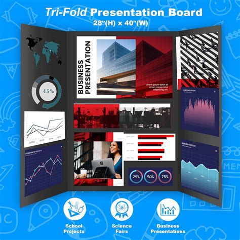 BAZIC Products BAZIC Trifold Presentation Board 36 X 48 Black, India | Ubuy