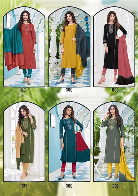 Pavitra Vol 4 Ladies Flavour Rayon 14Kg Readymade Pant Style Suits ...