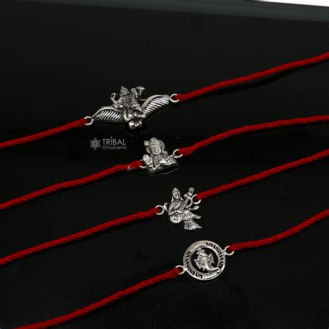 925 sterling silver Garuda/krishna/saraswati idols bracelet rk306 ...