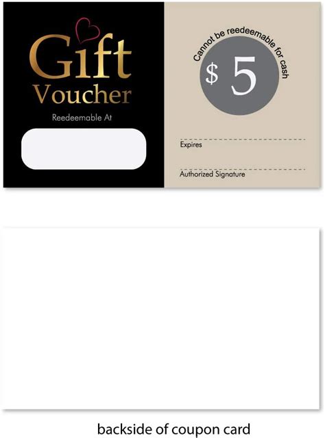 Buy Coupon Cards, ($5) Gift Certificate Cards Vouchers for small ...