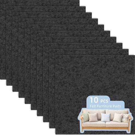 Halyuhn 8 MM Thick Felt Furniture Pads (Non-Adhesive), 15’’ x 12’’Black ...