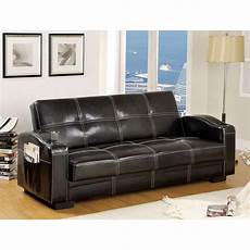 leather futon furniture of america colona black faux leather futon at leather futon furniture of america colona black faux leather futon at