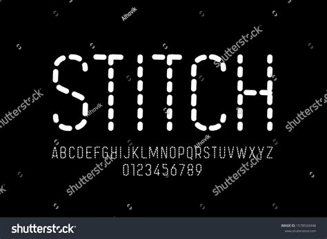 Stitch Style Font Stitched Alphabet Letters Stock Vector (Royalty Free ...