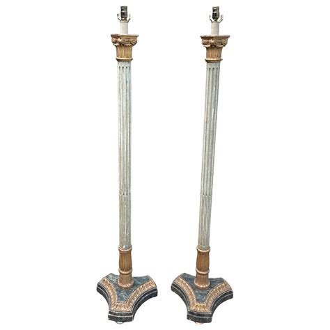 Pair of Antique Victorian Style Giltwood Floor Lamps For Sale at ...