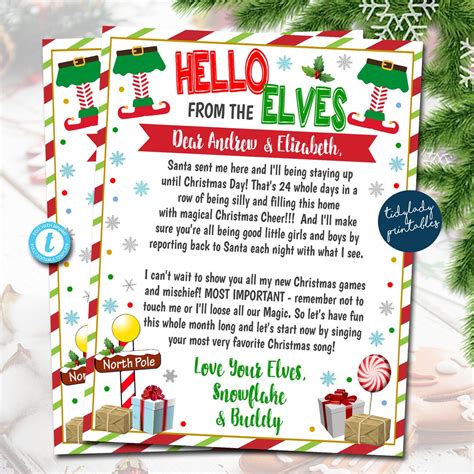 Elf Arrival Letter: Editable Christmas Hello Letter (printable Template ...
