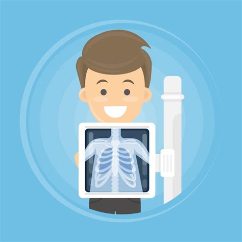 Man with x ray chest bones medical treatment | Free Vector
