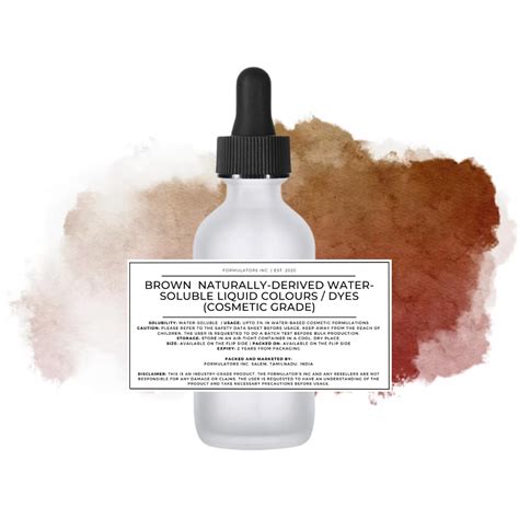 Brown Naturally-Derived Water-Soluble Liquid Colours/Dyes (Cosmetic Gr ...