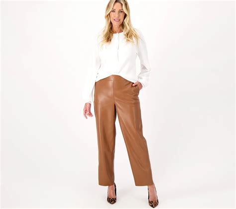 Girl With Curves Vegan Leather Petite Crop Pants - QVC.com