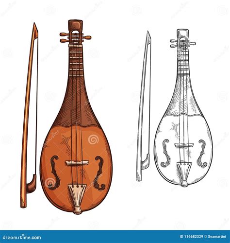 Rebec Musical Instrument Sketch of Arab Music Stock Vector ...