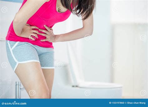 Woman during Menstrual Cycle Stock Photo - Image of diarrhea, restroom ...