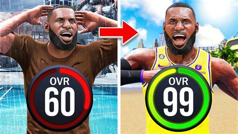 LEBRON JAMES BUILD 60 OVR to 99 OVR in 1 VIDEO (No Money Spent) NBA ...