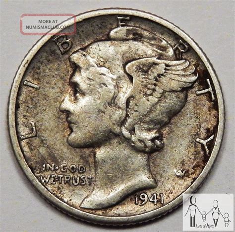 1941 D Extremely Fine Xf Winged Liberty Mercury Dime 10c Us Coin X