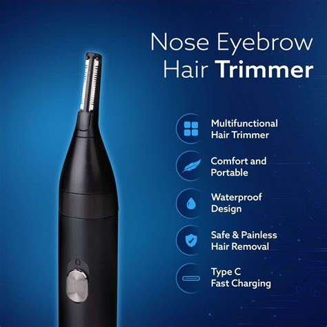 AGARO Nose & Ear Hair Trimmer, Eyebrow Trimming, Rechargeable ...