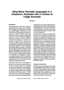 Using many Kannada languages in a classroom: illustrated with a context ...