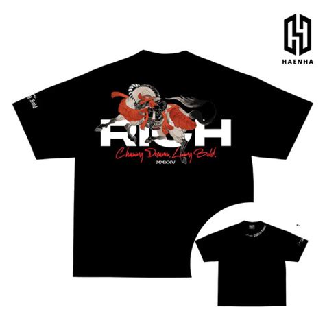 Promo Haenha Kaos Oversize Heavyweight Rich Horse T shirt Pria Wanita ...