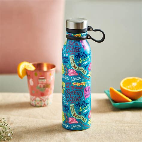 Chumbak Quirky India Steel Sipper Bottle - Blue, 700 ml : Amazon.in ...