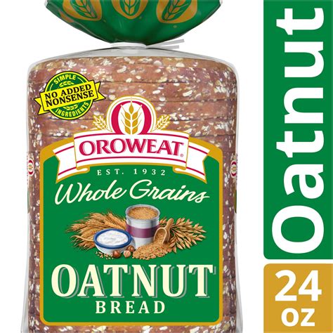 Oroweat Whole Grains Oatnut Bread, Baked with Simple Ingredients & Oats ...