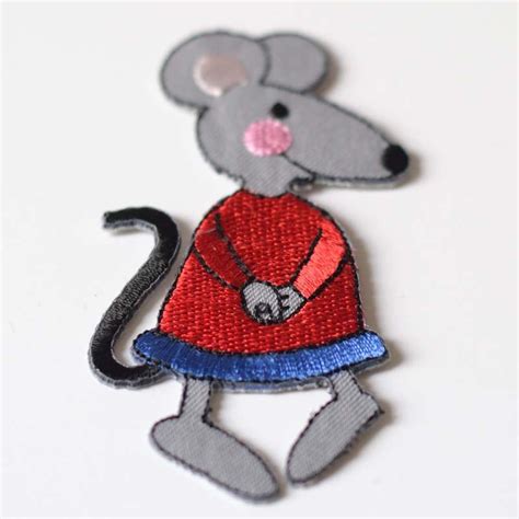Application souris rouge thermocollante - A&A Patrons
